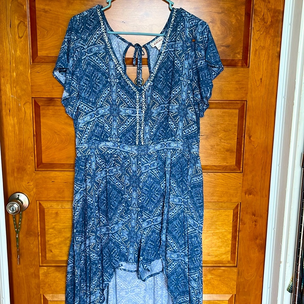 Blue Patterned Women's Dress